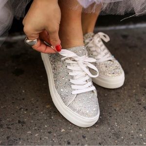 Betsey Johnson Rhinestone Sneakers Size 10
